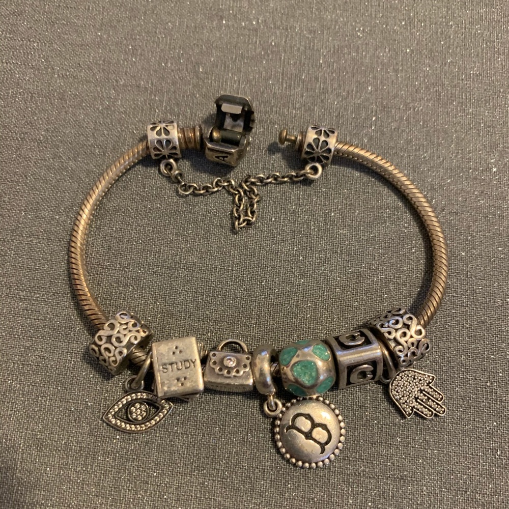 Pandora bracelet with charms